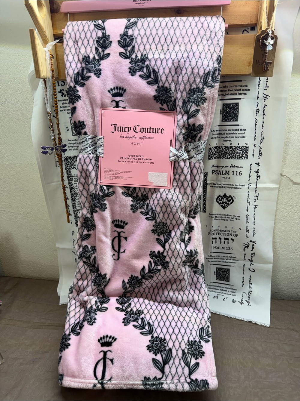 Juicy Couture Pink Throw Blanket